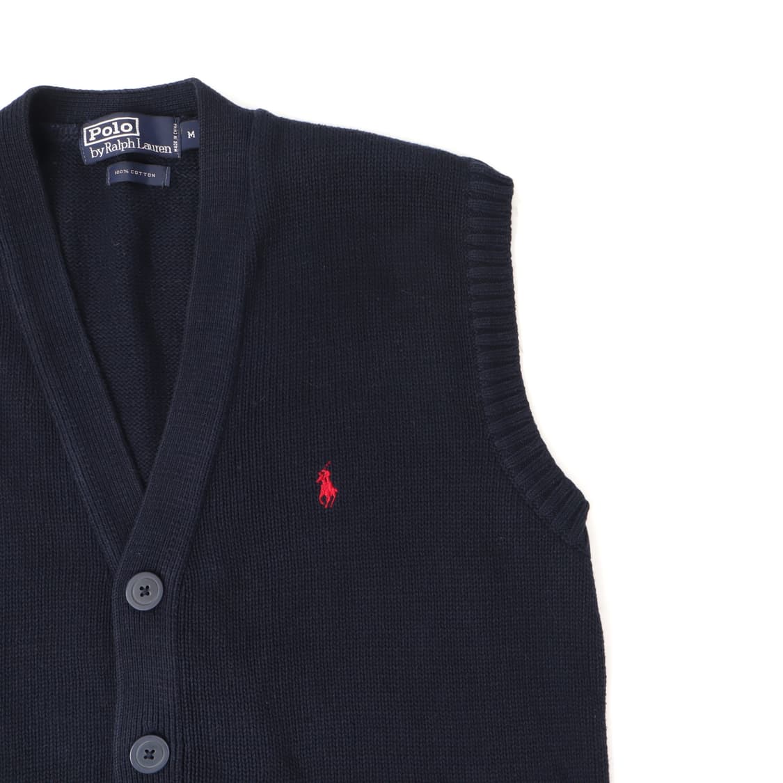 폴로 랄프로렌 네이비 버튼 니트 베스트 상품이미지4