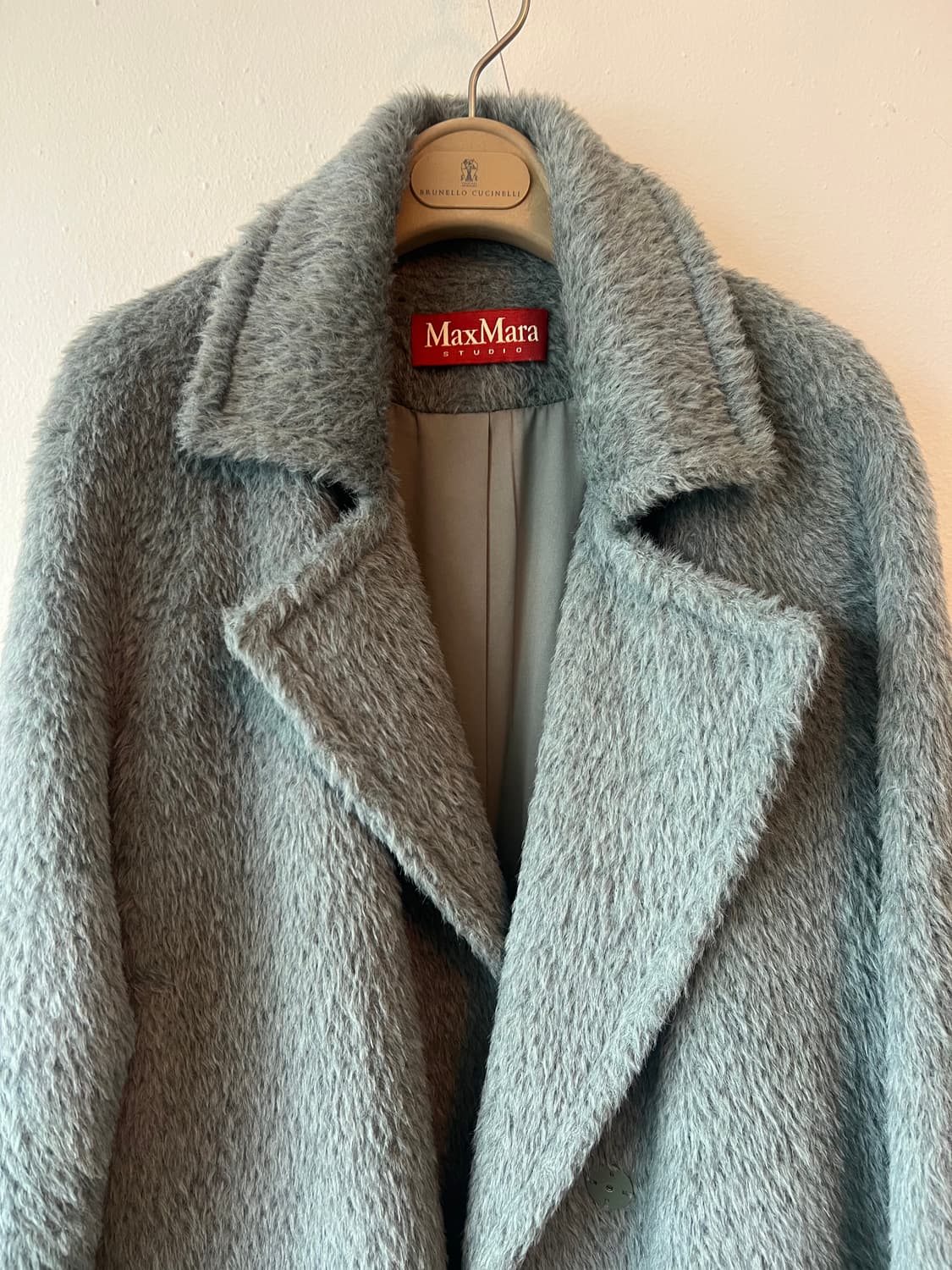 막스마라 여성 민트그린 고트퍼 롱코트 상품이미지1