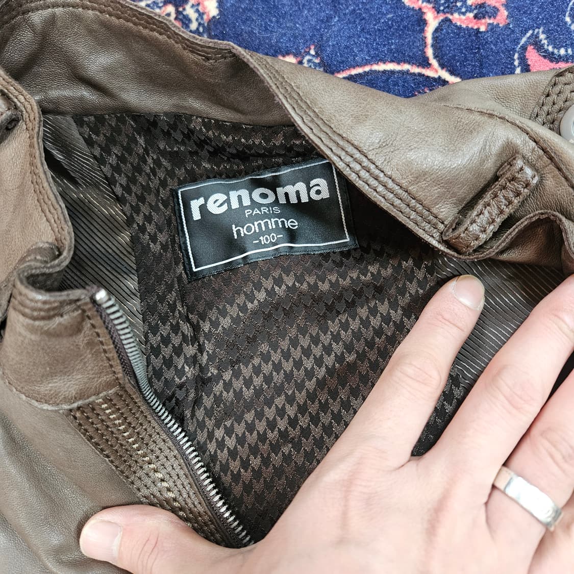 레노마(renoma) 브라운 램스킨 벨티드 가죽자켓 L size 상품이미지10