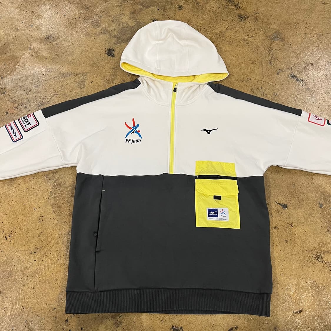 [정품/XL] 미즈노 ff judo 아노락 후드집업 화이트 블랙 b19 상품이미지3