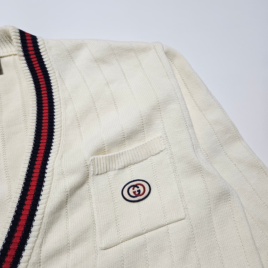 구찌 니트 코튼 브이넥 가디건[M] 상품이미지2