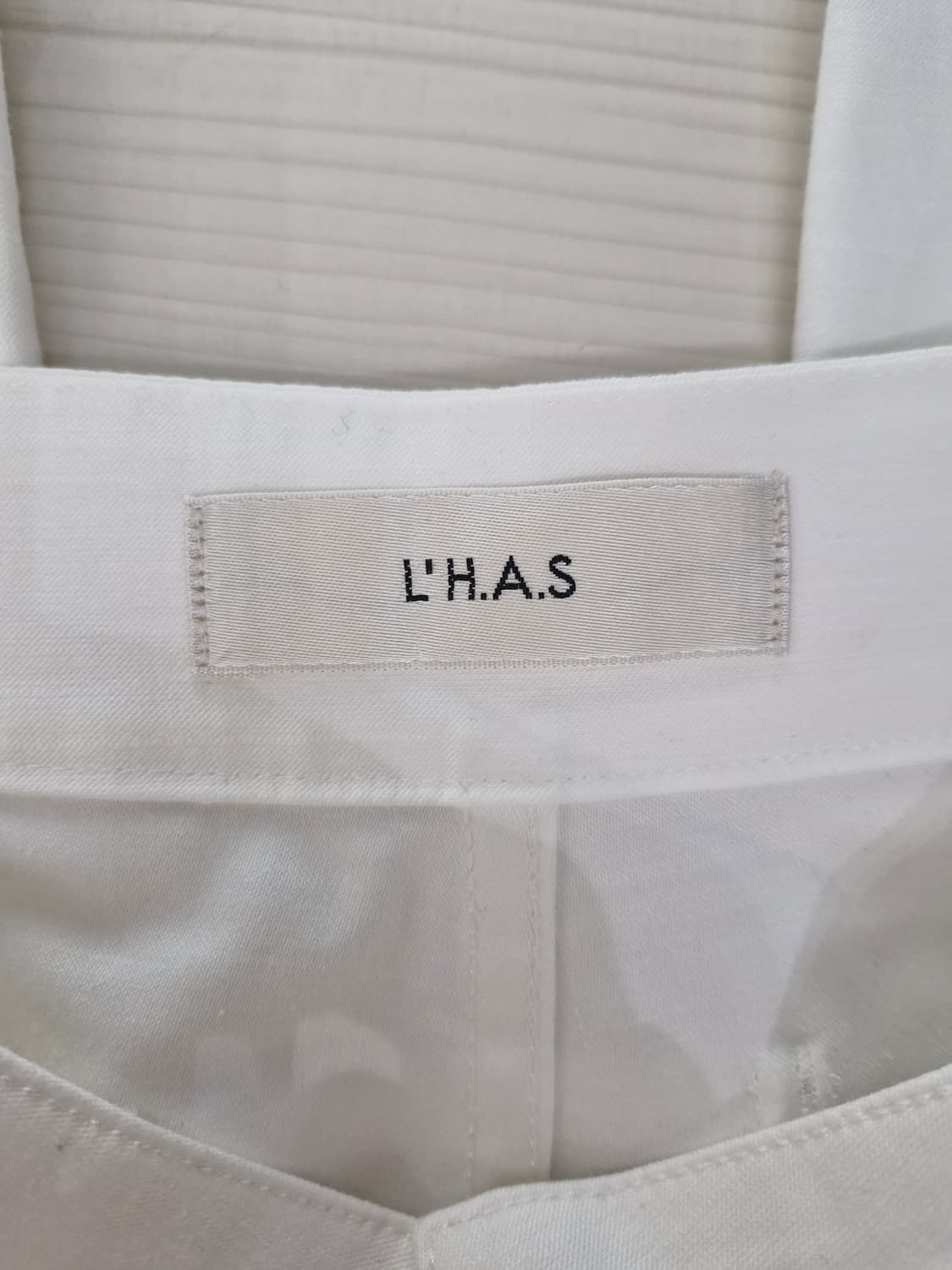 르하스(L'H.A.S) 하이라이즈 스트레이트 팬츠 화이트 상품이미지7