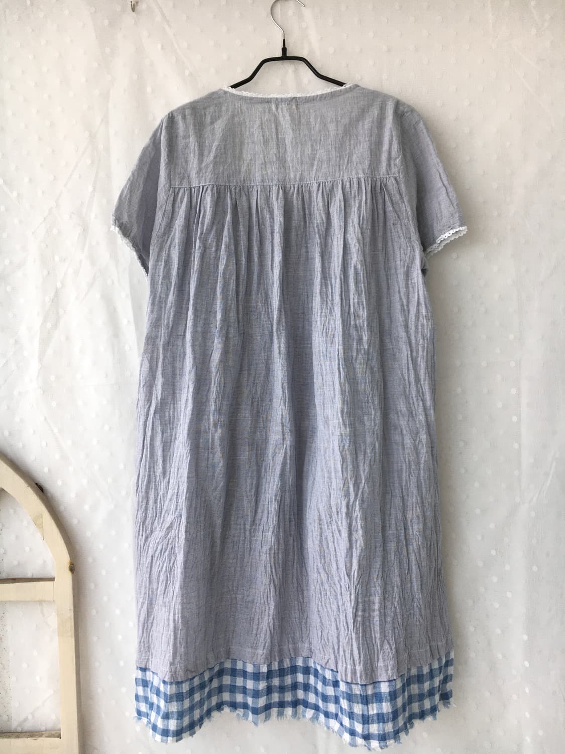 [Hand Made] 핸드메이드 블루 체크 레이어드 원피스 모리걸 상품이미지5