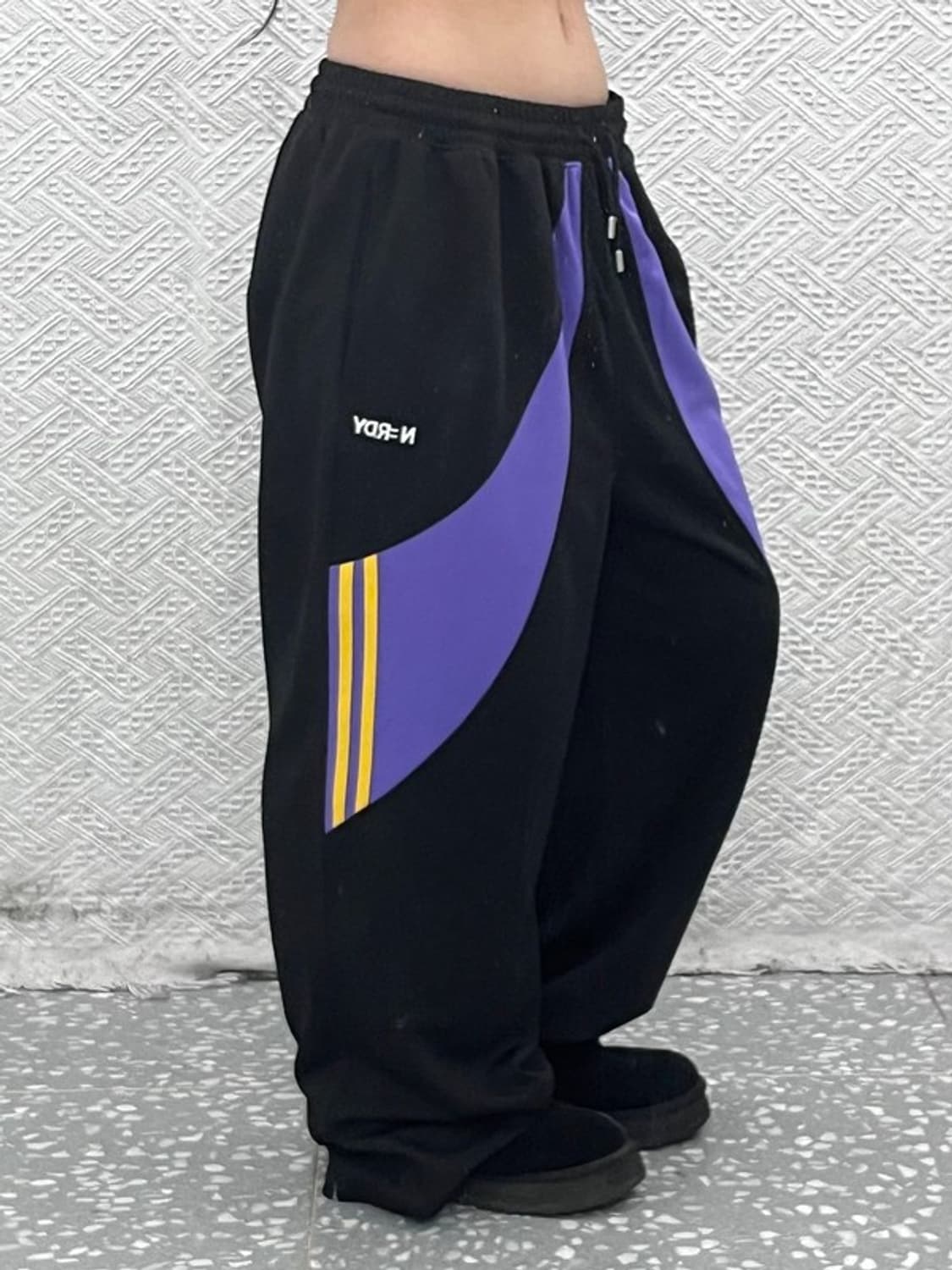 널디 키치 스트릿 힙합 블랙퍼플 져지 트랙팬츠 M C09765 상품이미지1