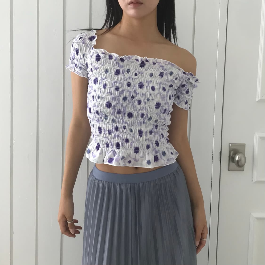 Purple water flower top 상품이미지1
