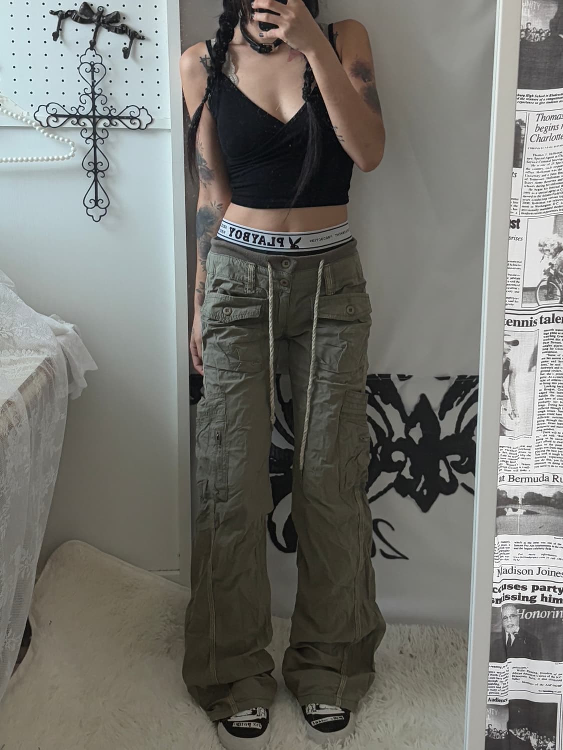 • Light khaki low banding cargo pants   상품이미지4