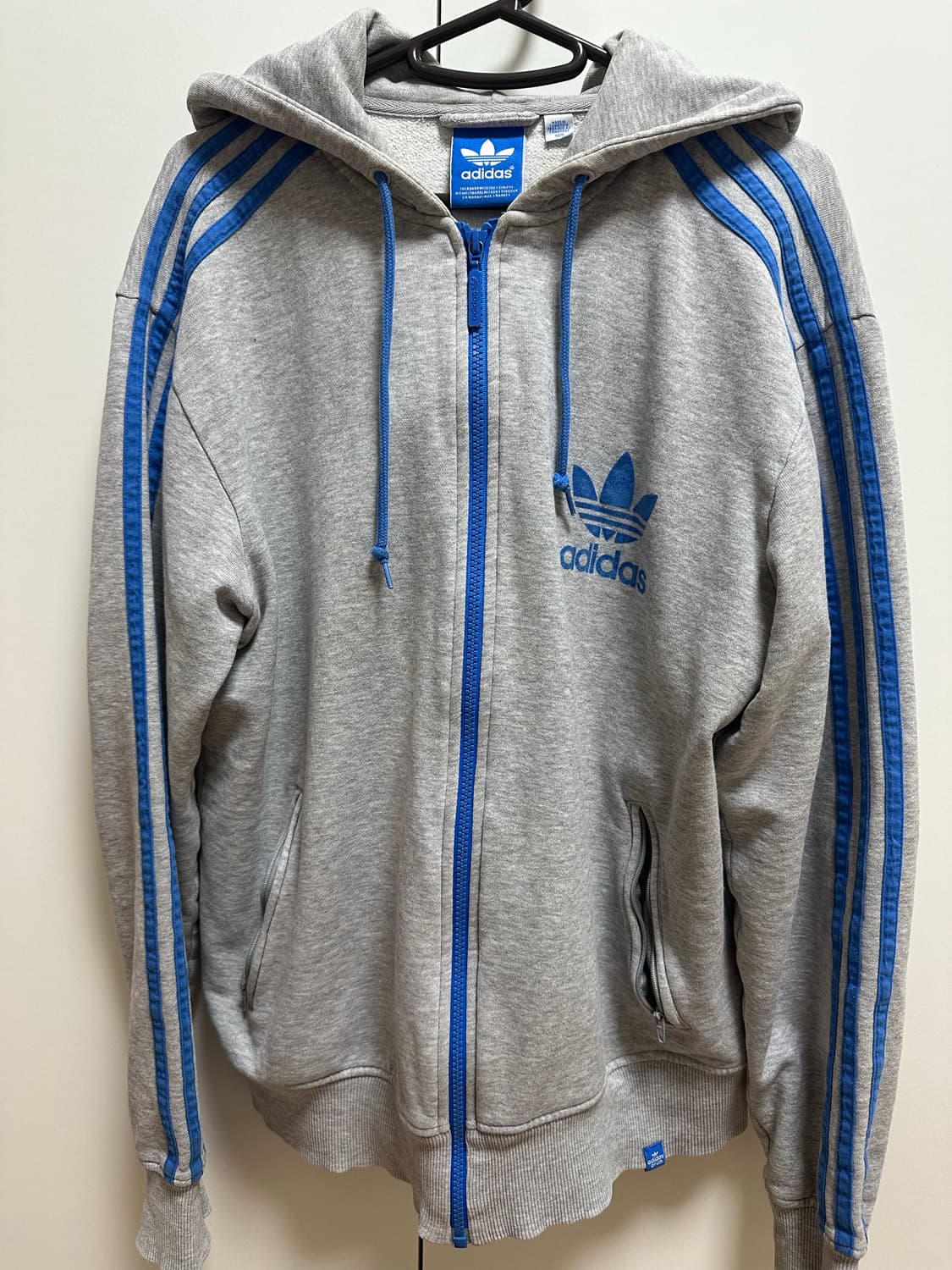 아디다스 그레이 블루 후드집업 xl사이즈  상품이미지1