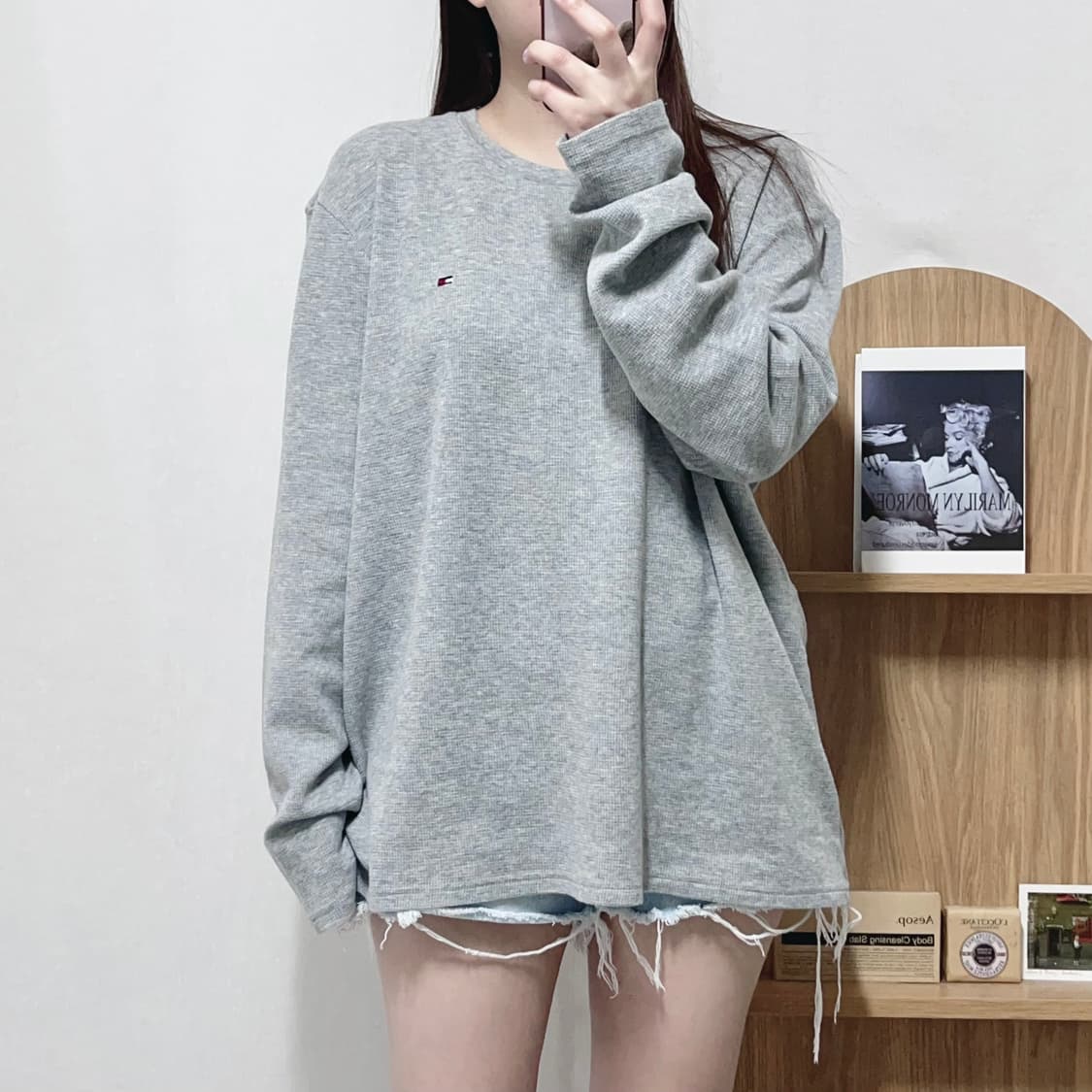 [정품] 타미 그레이 와플 긴팔티 [ L ] 상품이미지2