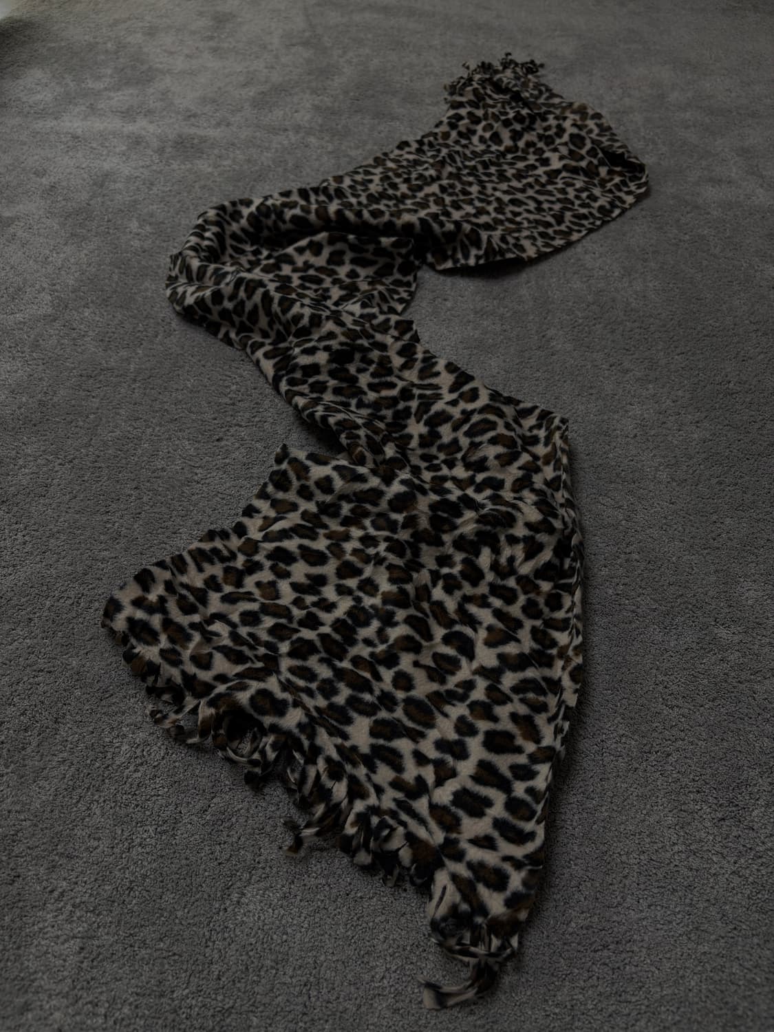 Vintage v-kei punk mood leopard scarf 상품이미지1
