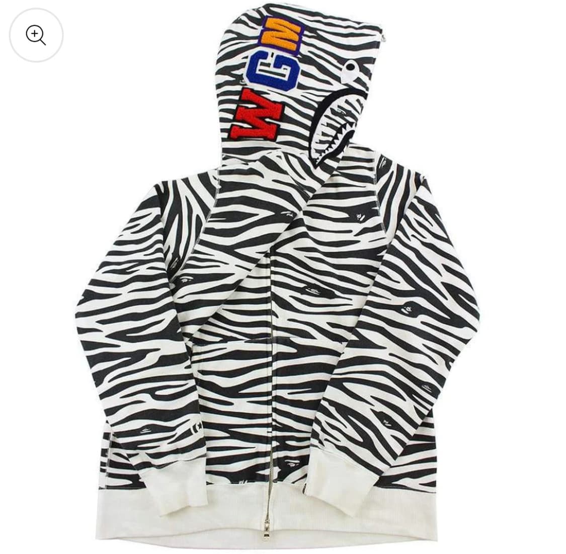 희귀매물) Bape 베이프 샤크 지브라 후드집업 상품이미지1