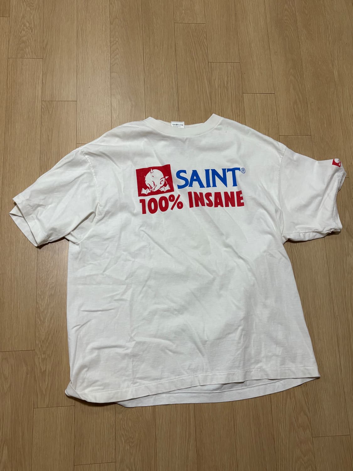[XL]세인트 마이클 인세인 숏슬리브 티셔츠 화이트  상품이미지1