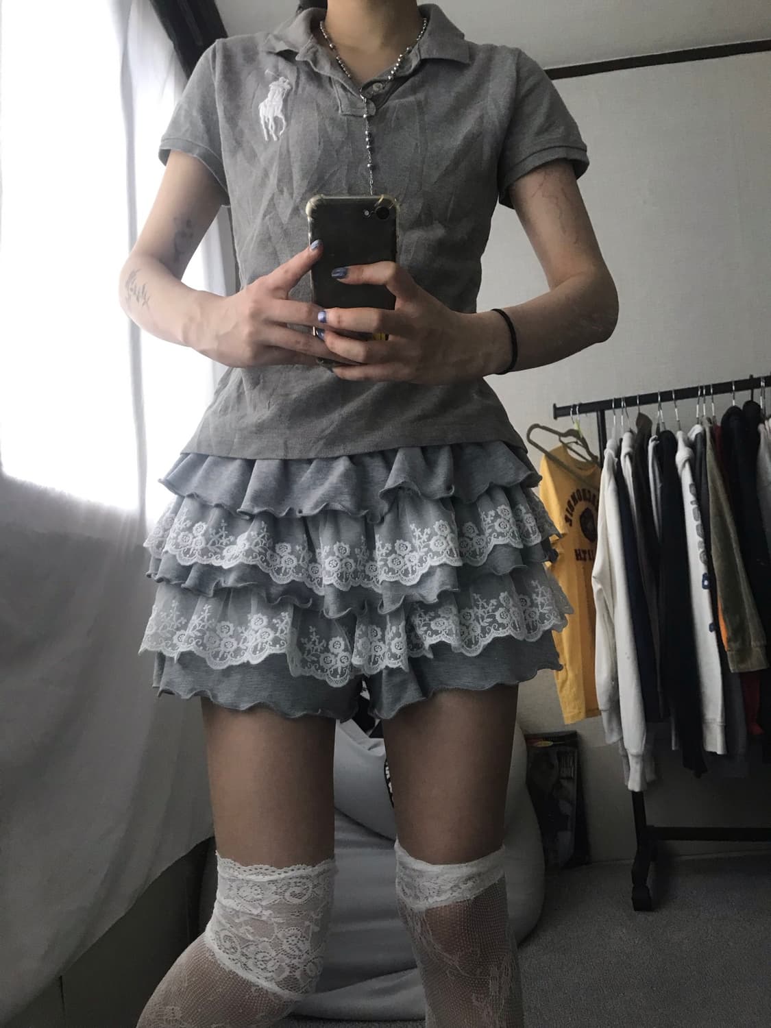 폴로 그레이 딱붙핏 빅포니 반팔티셔츠 상품이미지7