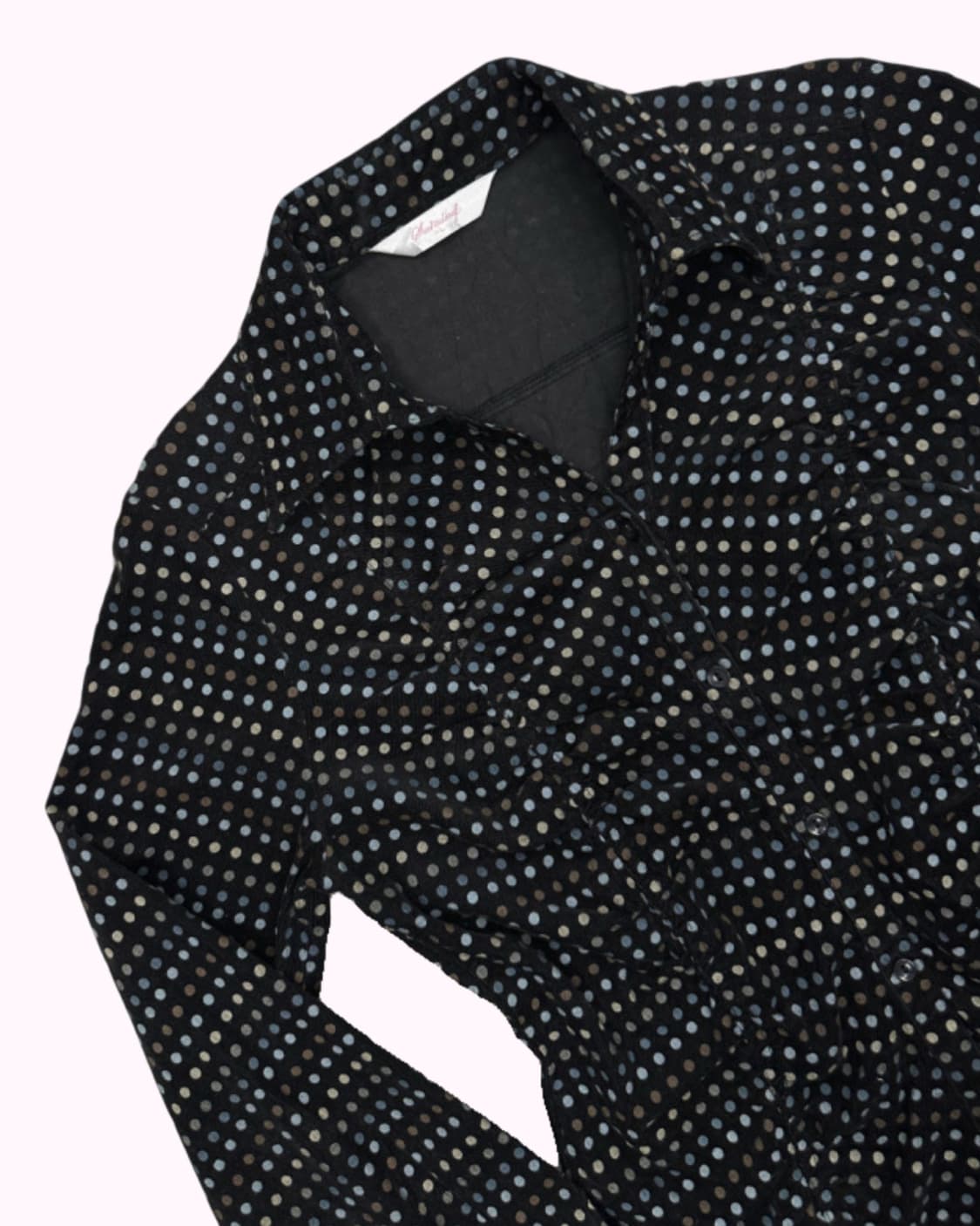 dot pattern shirring corduroy blouse 상품이미지2