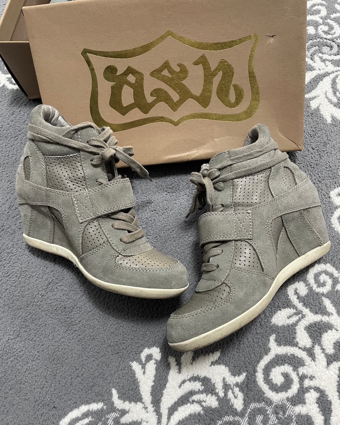 Ash 아쉬 보위 웨지힐 스니커즈 카키 상품이미지2