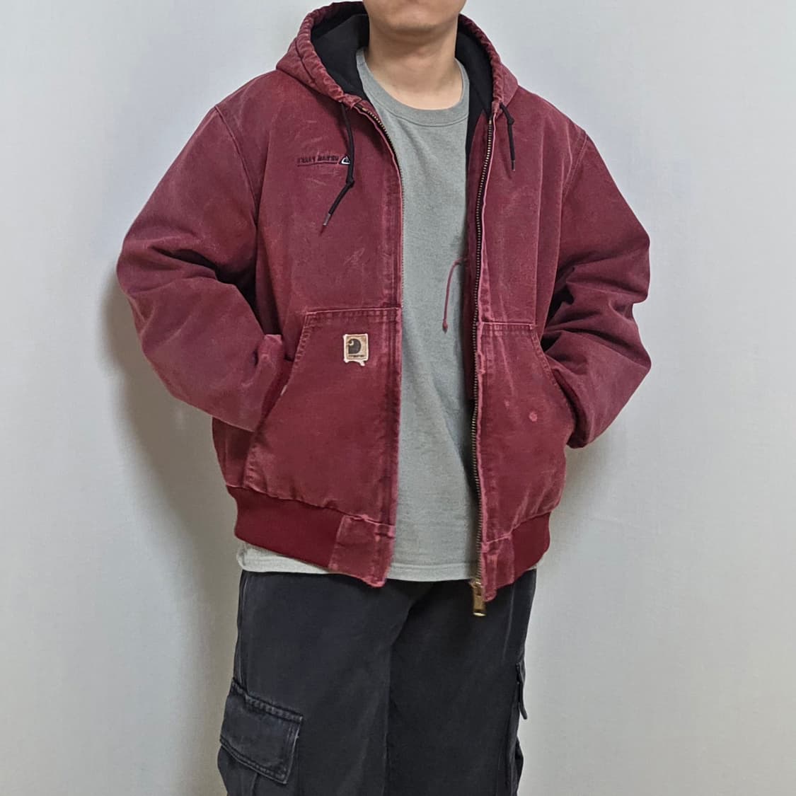칼하트 액티브 자켓 cri 칼하트 후드자켓 칼하트 j130 크림슨레드 상품이미지1