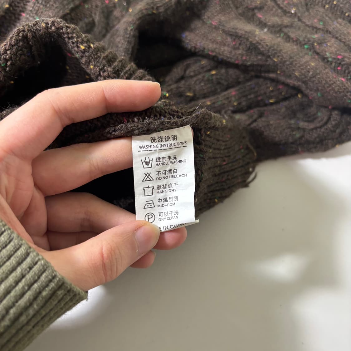 95-100 BANGOULUO 브라운 꽈배기 데미지 디스 에스닉니트 상품이미지5