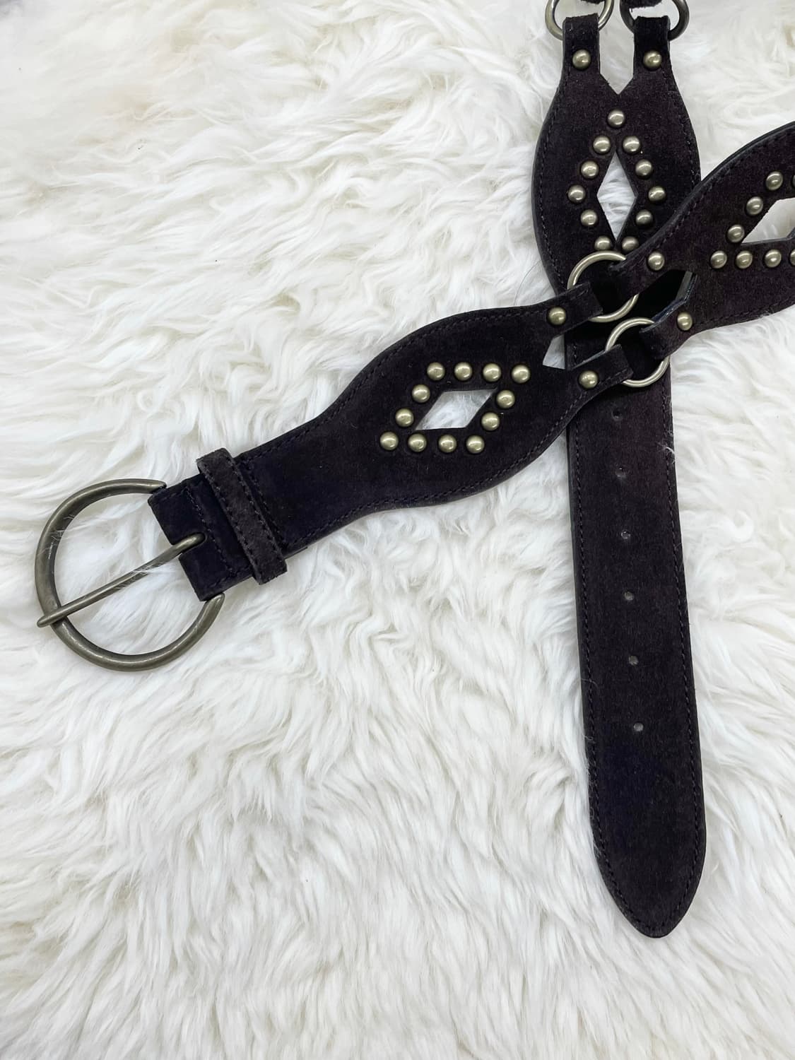 웨스턴 절개 스터드 펀칭 버클 벨트 상품이미지6