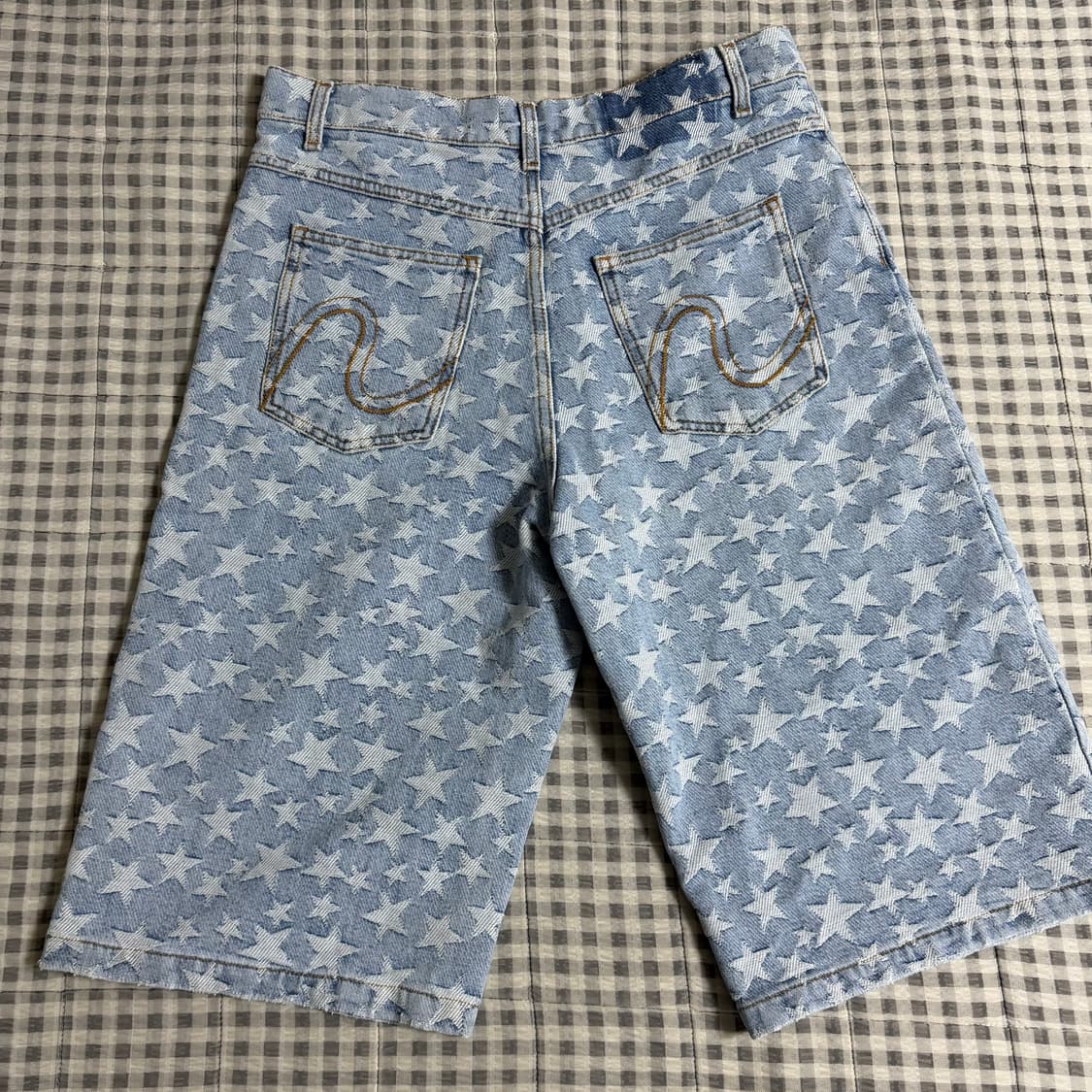 (M) ERL 이알엘 스타 패턴 데님 셔츠 + 반바지 상품이미지9