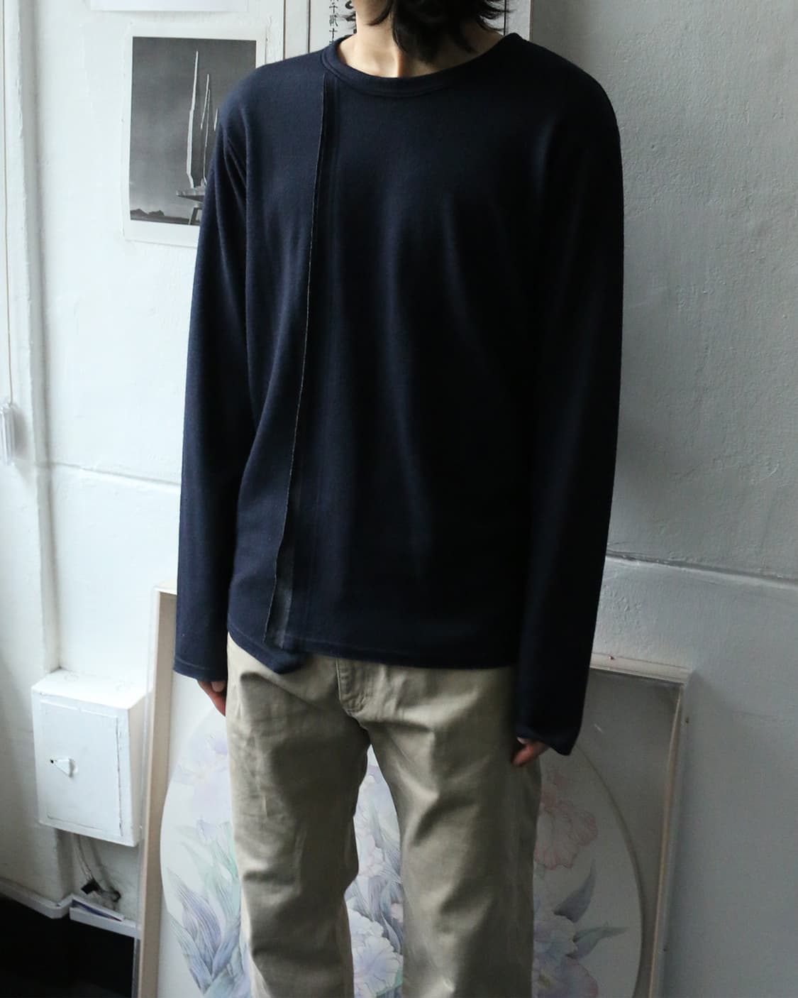 요지 야마모토 레귤레이션 라인 절개 니트  상품이미지2