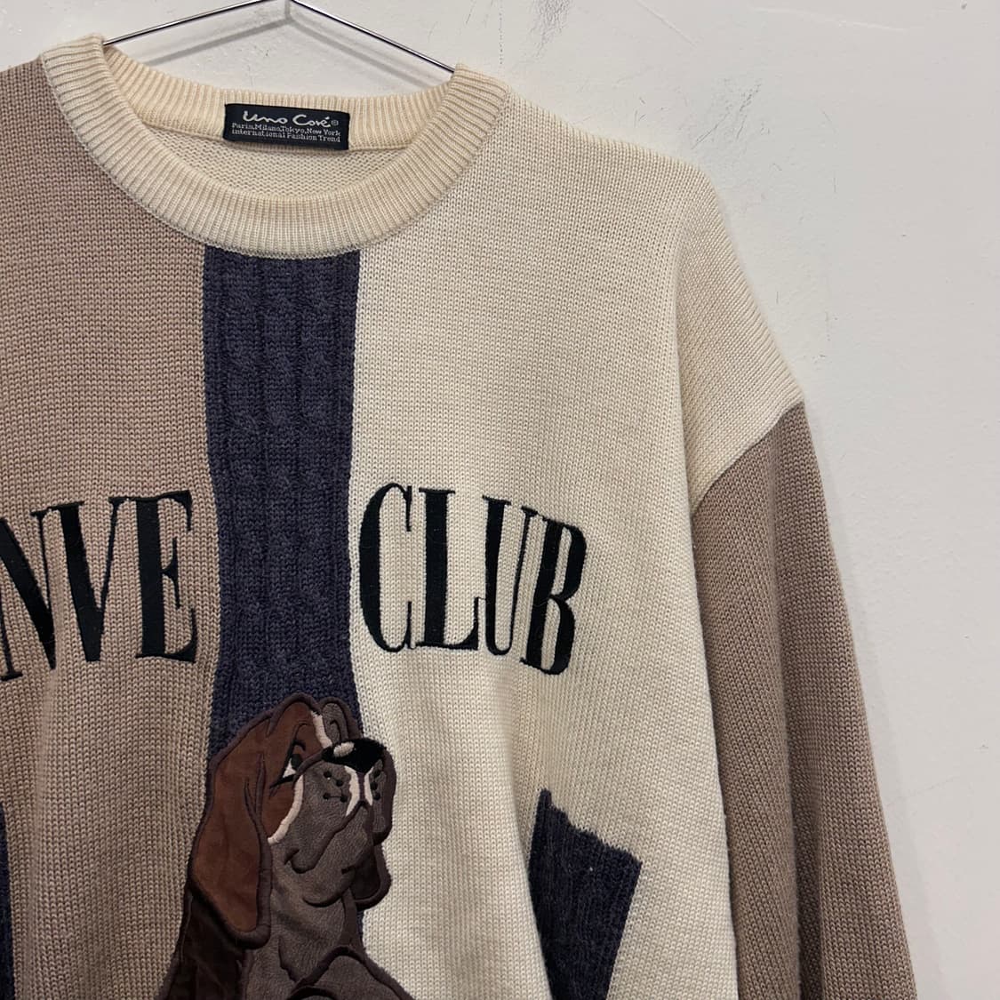 Luno Core 빈티지 패턴 로고 오버핏 니트 상품이미지1