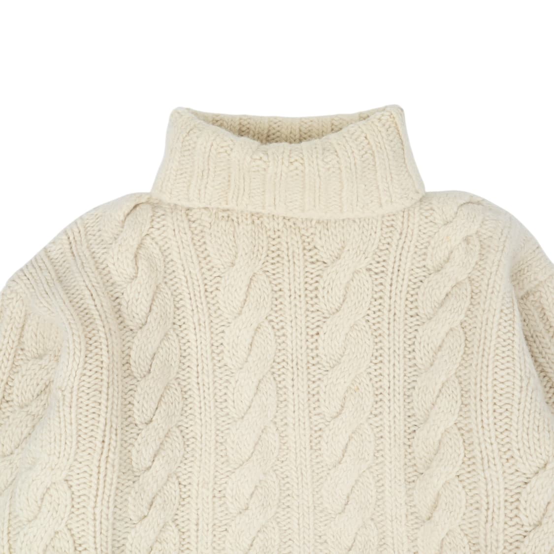 2000s 폴로진스 헤비웨이트 아이보리 케이블 터틀넥 스웨터 니트 상품이미지2