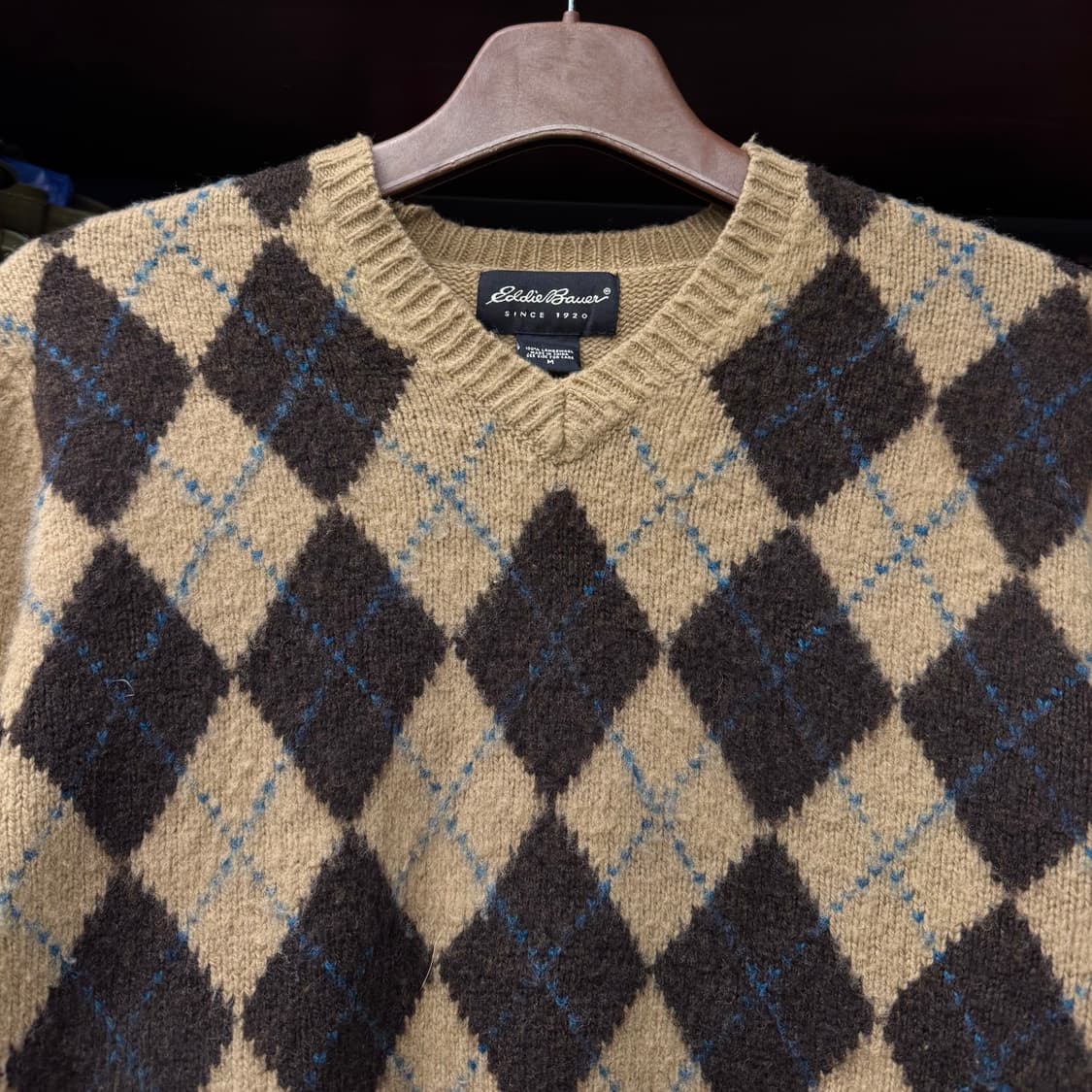 에디바우어 아가일 패턴 울 빈티지 니트 / 아웃도어 엘엘빈 상품이미지3