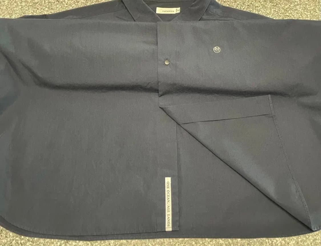 나나미카 레귤러 카라 윈드셔츠 반팔 다크네이비 XL 상품이미지4