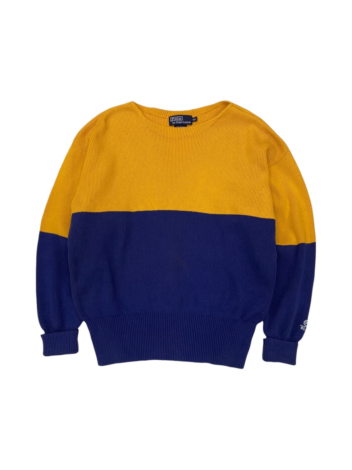 90's 폴로 컬러블록 보트넥 스뤠터 상품이미지1