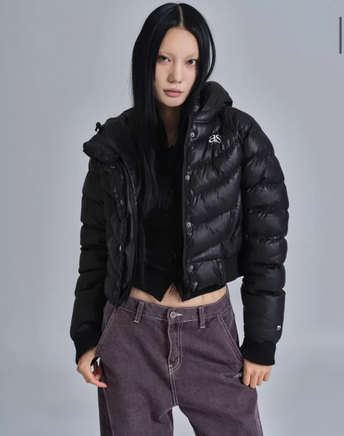 애즈온 패딩 블랙 상품이미지4