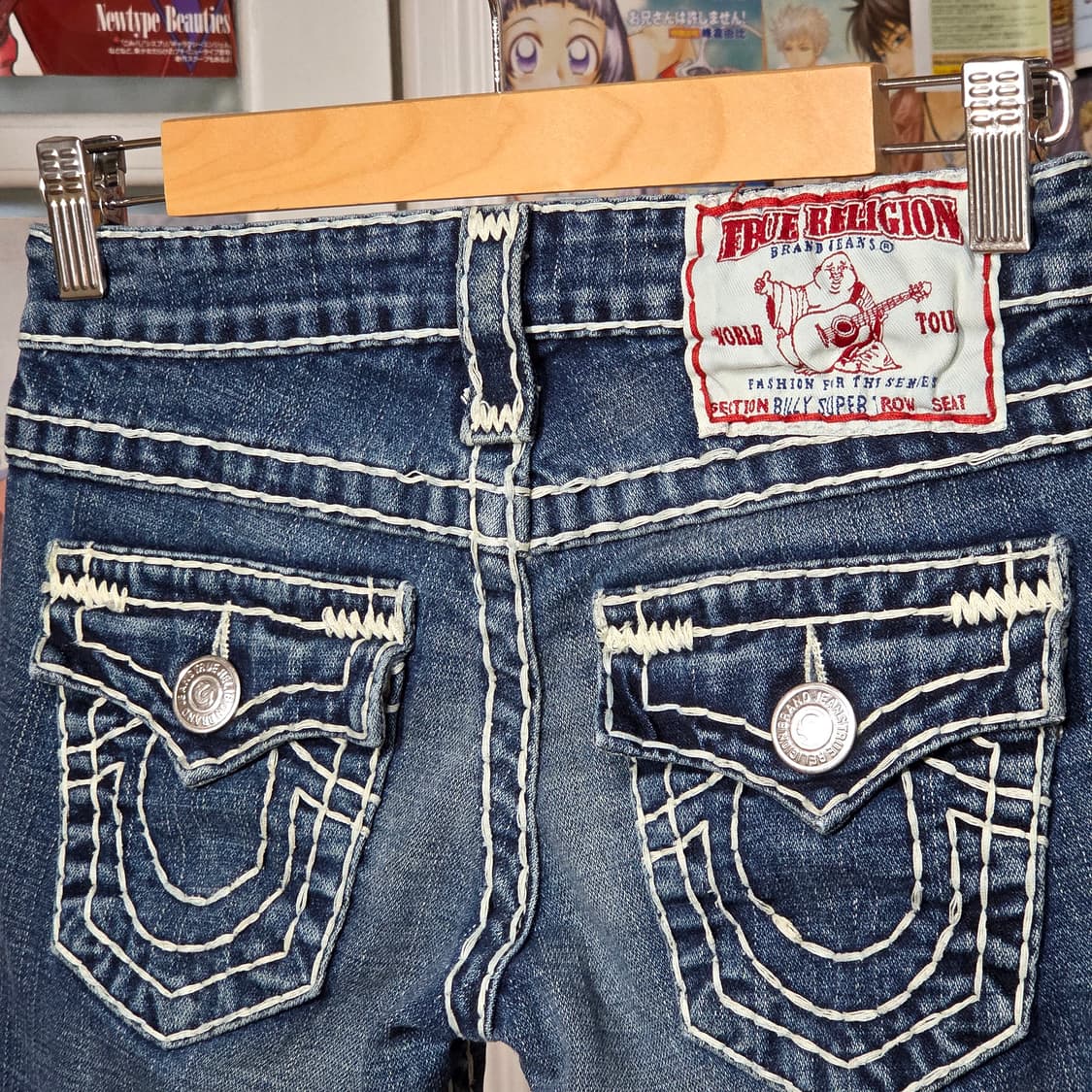 트루릴리전 빌리 슈퍼티 화이트 스티치 데님 팬츠 상품이미지2