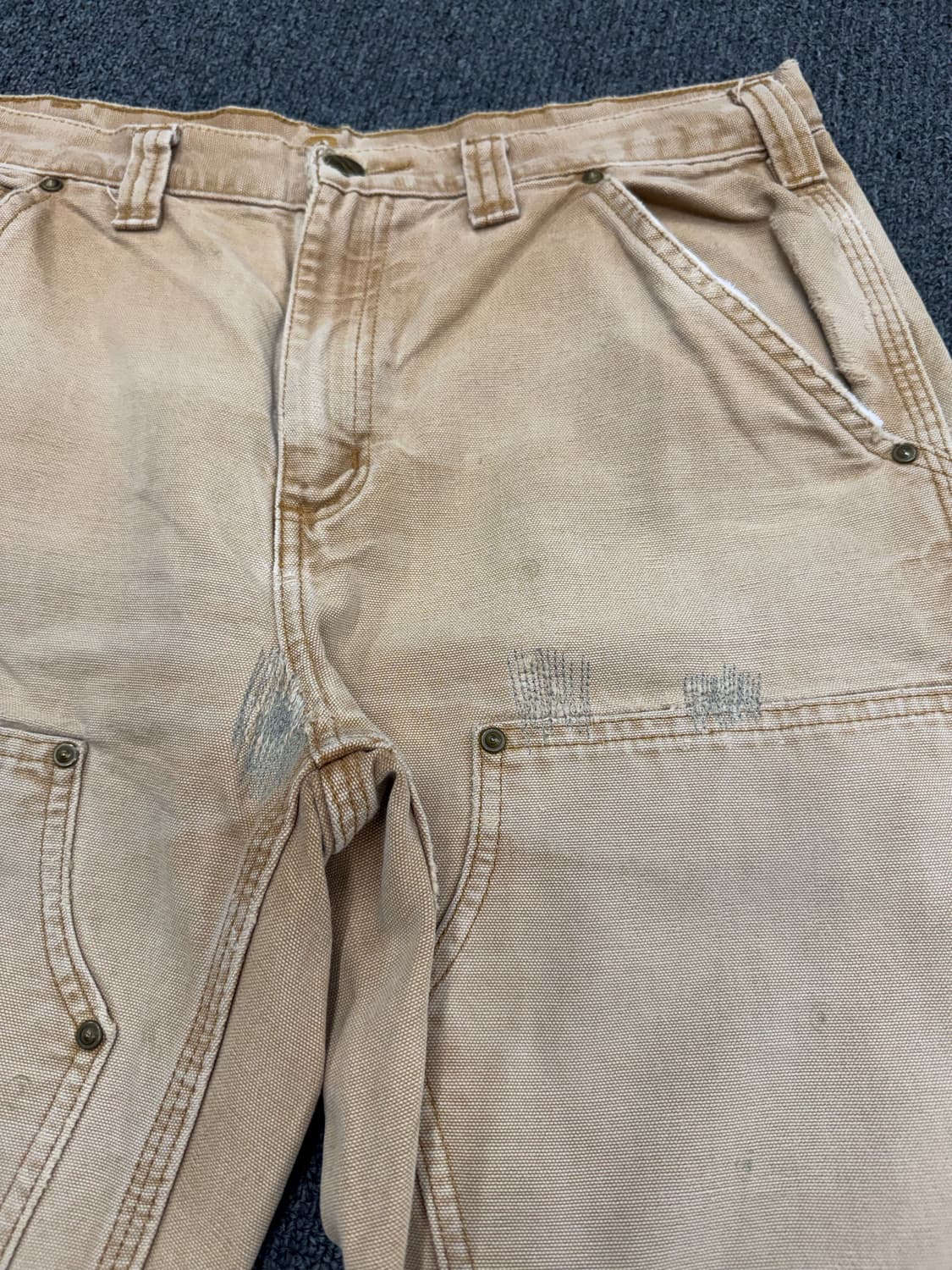 칼하트 빈티지 베이지 더블니 워크팬츠 상품이미지3