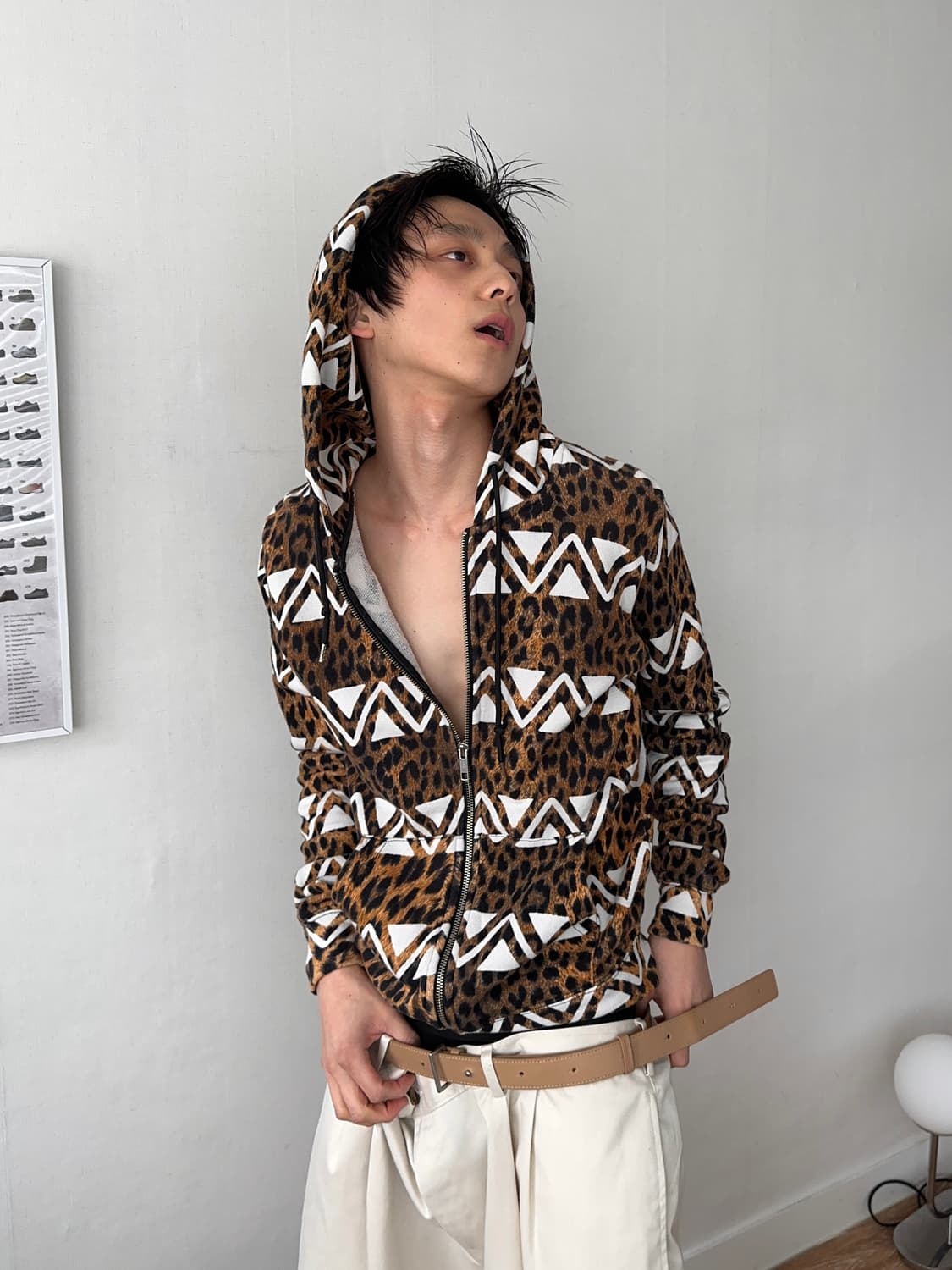 Joyrich 레오파드 & 지그재그 후드집업 상품이미지4