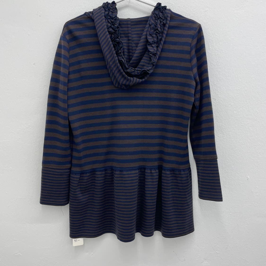 Ruffle Zip-Up stripe tunic 상품이미지2