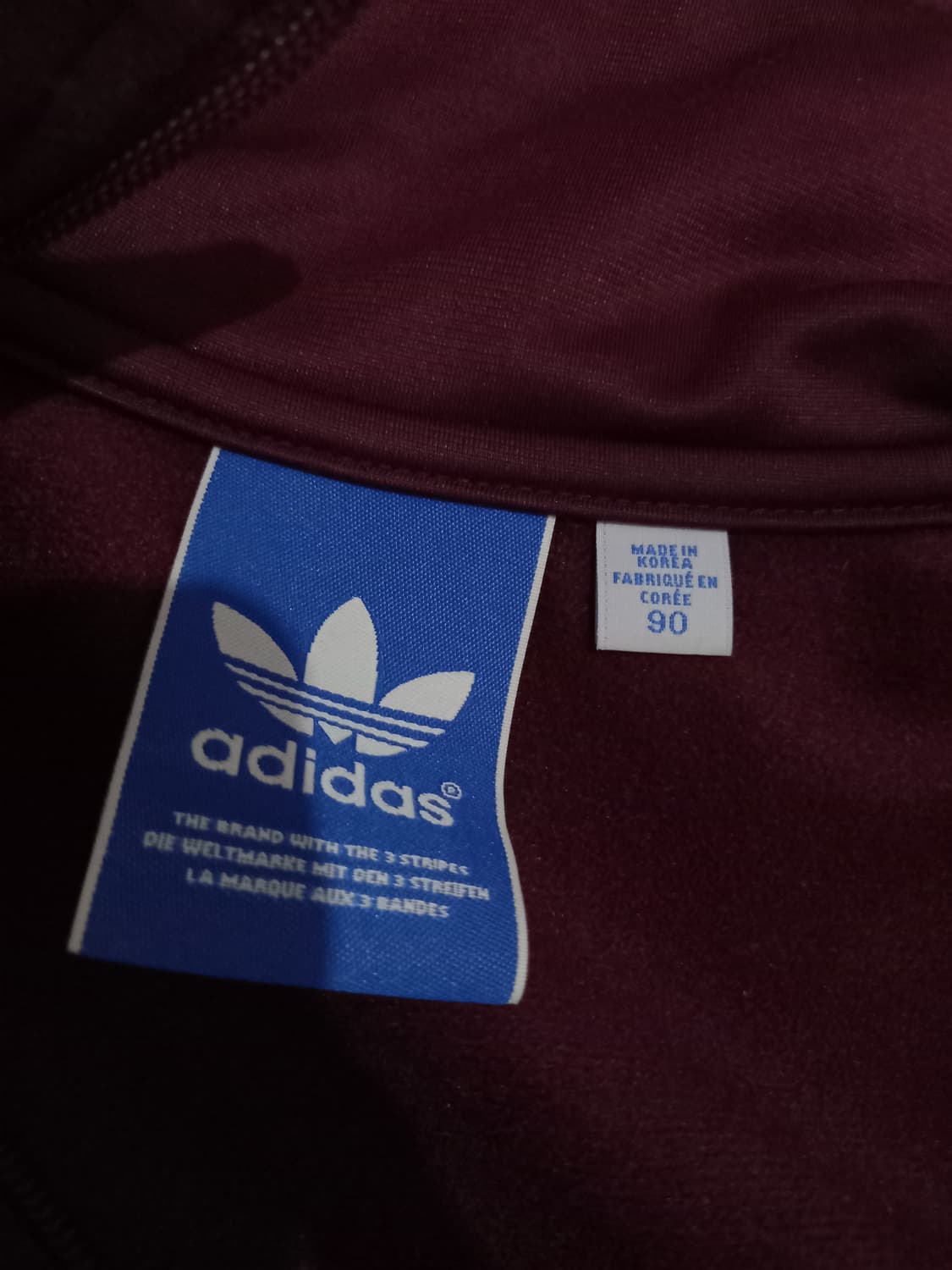 아디다스 파이어버드 마룬 스카이블루 버건디 트랙탑 저지 져지집업 90/S 상품이미지4