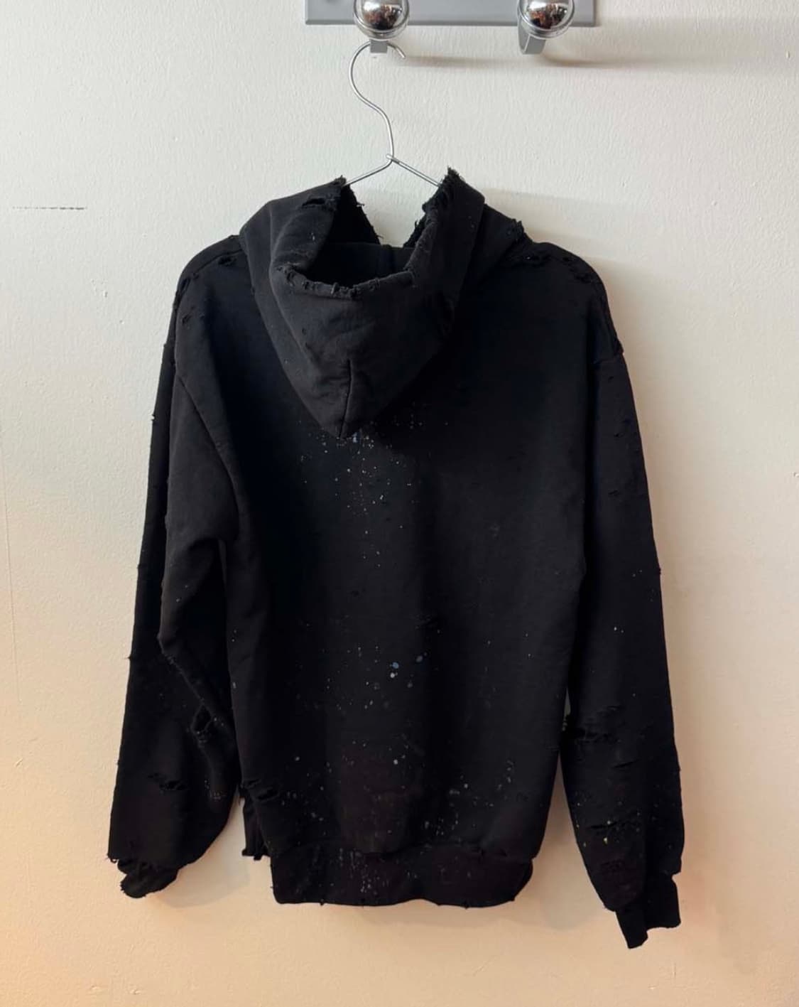D.D.W Destroyed Black Plain Hoodie (2) 상품이미지4
