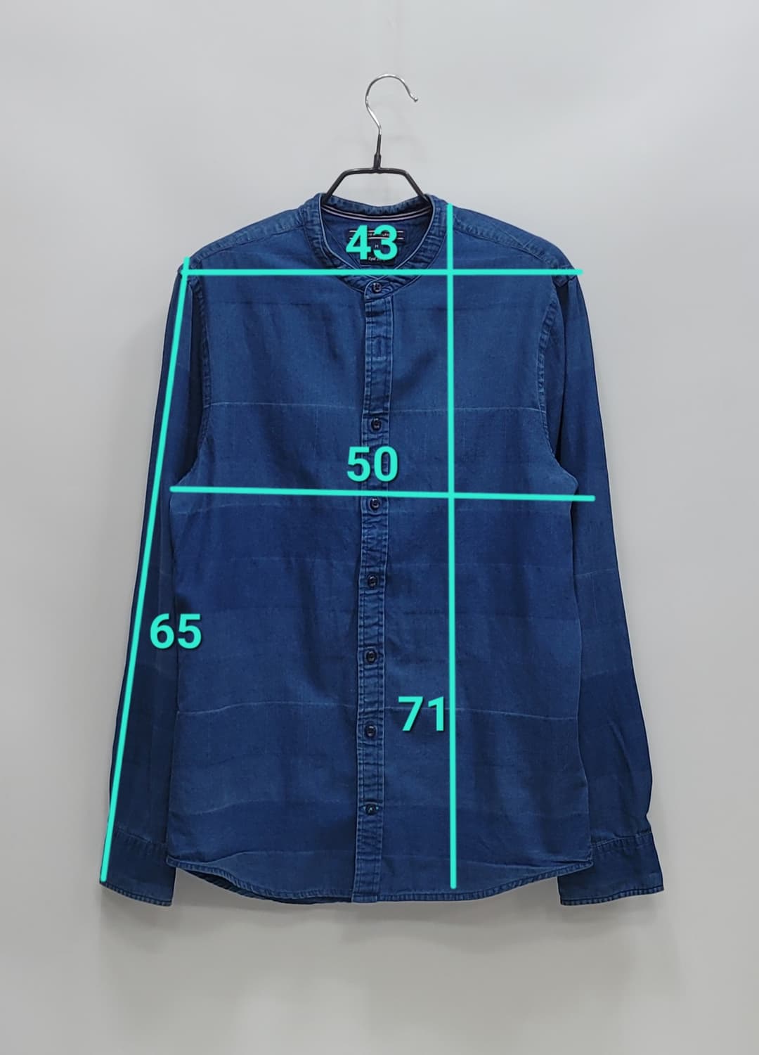 TOMMY HILFIGER 타미힐피거 인디고 코튼 셔츠 / 남 M 블루
 상품이미지9