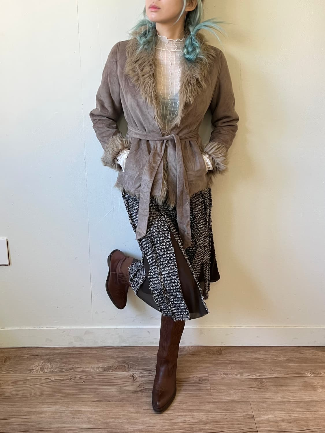 CECIL Mc BEE 코코아 퍼 자켓 상품이미지5