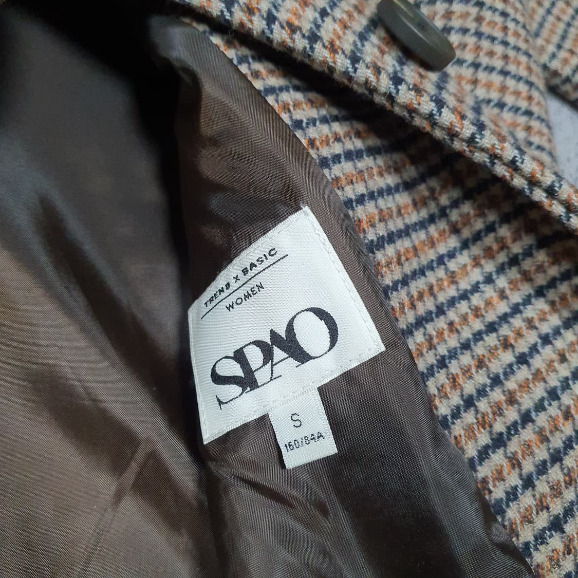✨ (바배) 스파오 체크 브라운 롱 코트  상품이미지3