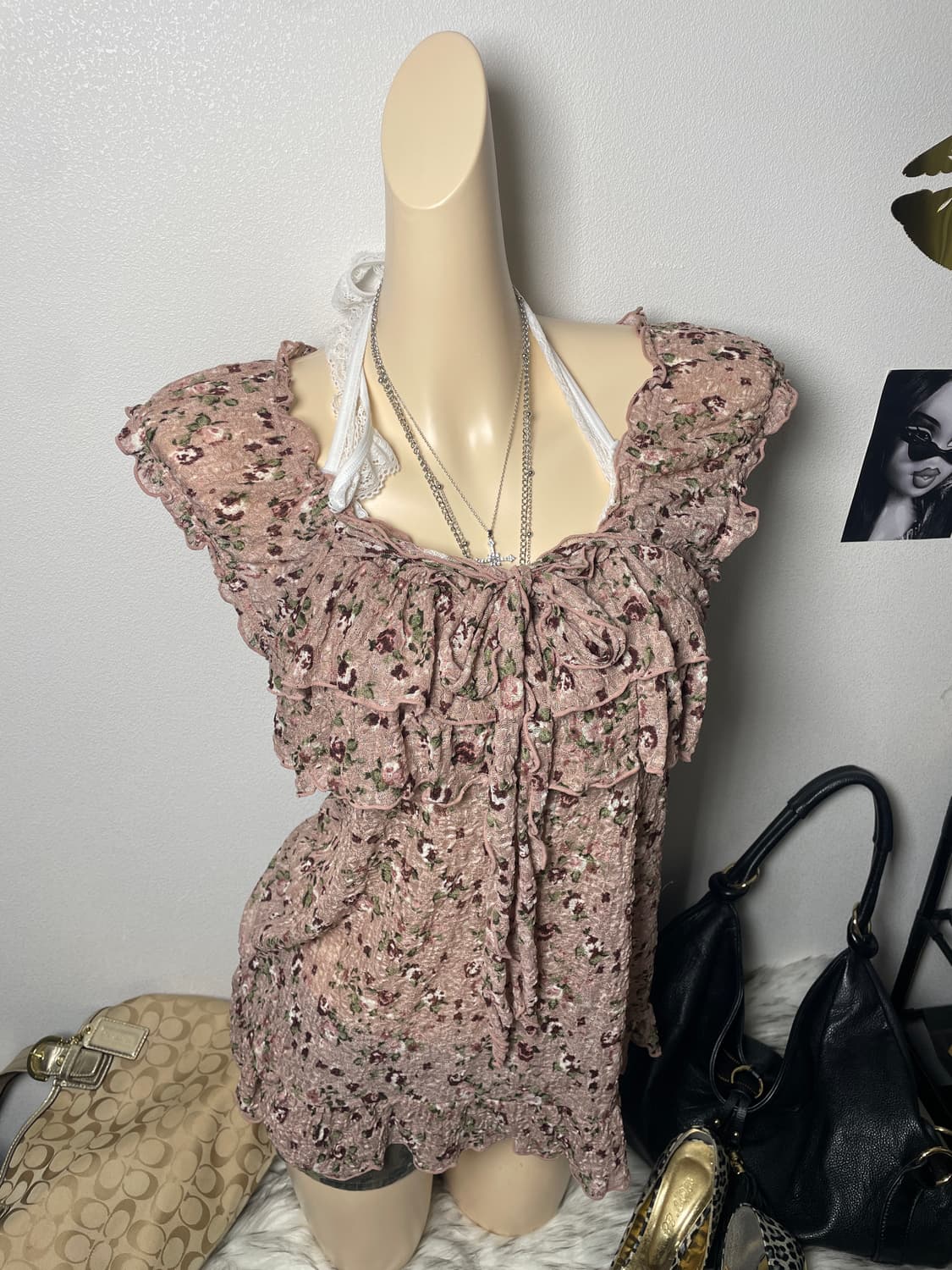 Rosa cherry Flower blouse 상품이미지2