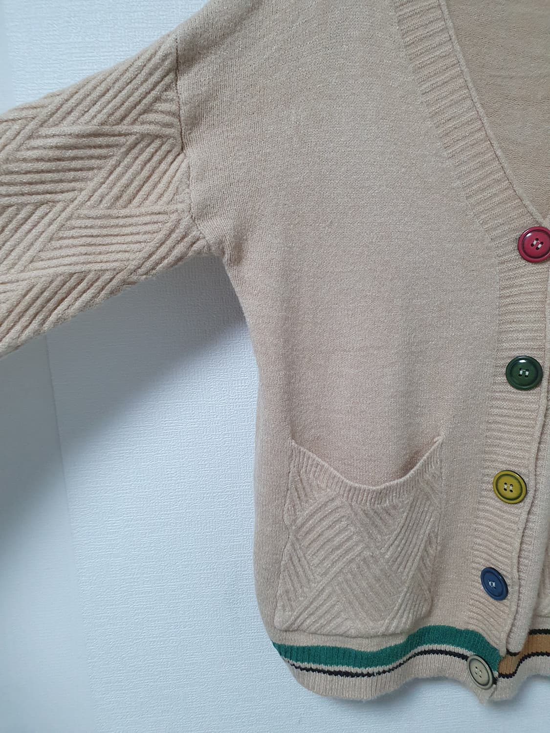 컬러배색니트가디건 상품이미지3