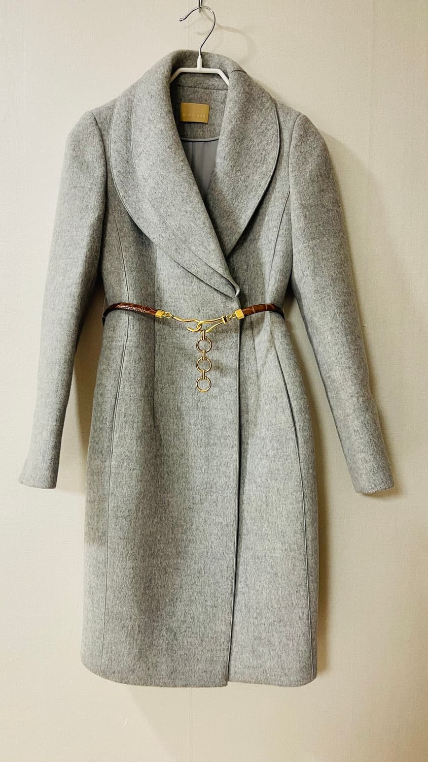 미샤 MICHAA 울 그레이 페미닌 코트 55. 정가 170만원대. 실착 상품이미지1