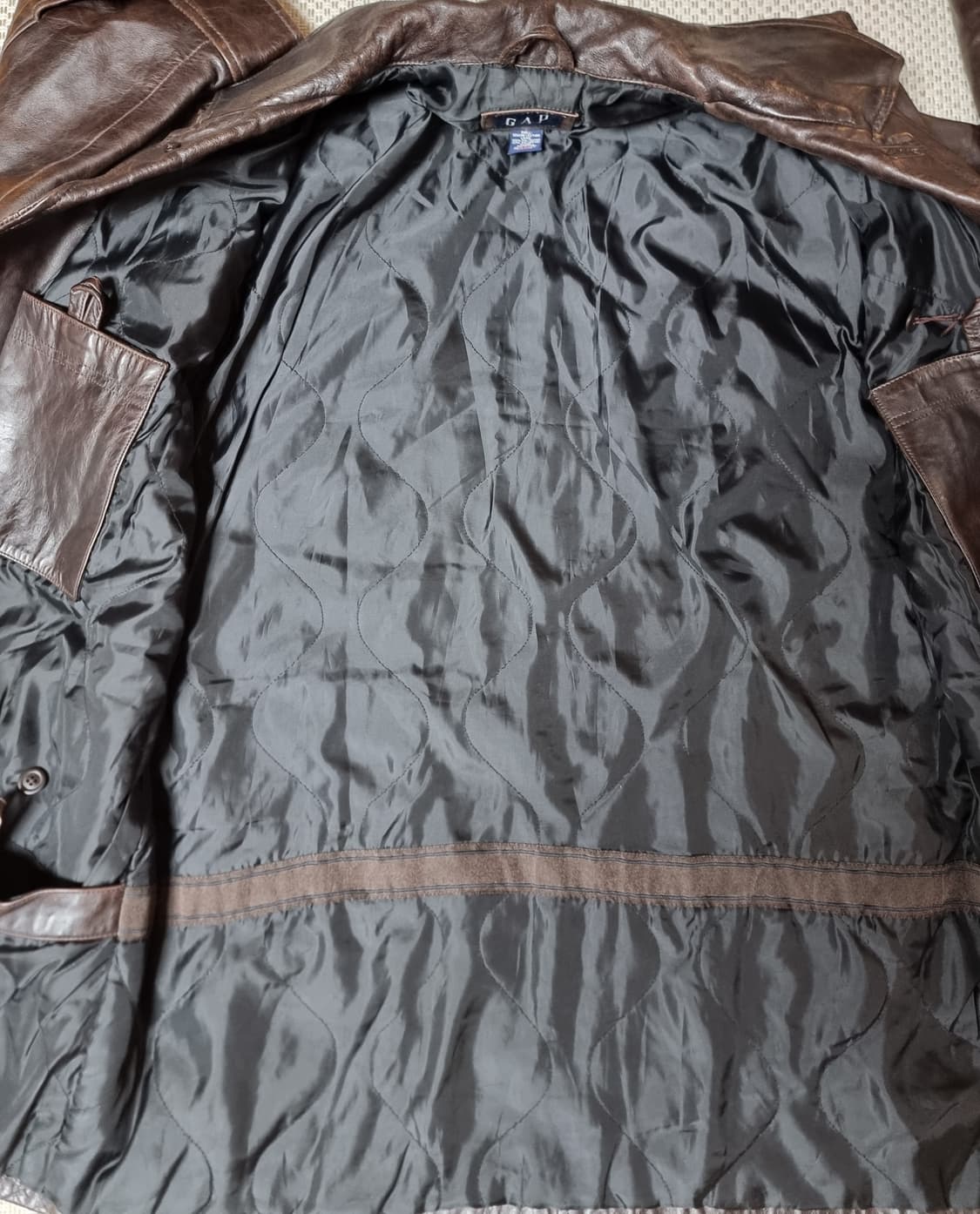 올드갭 old gap 레더 카코트 다크 브라운 L 상품이미지5