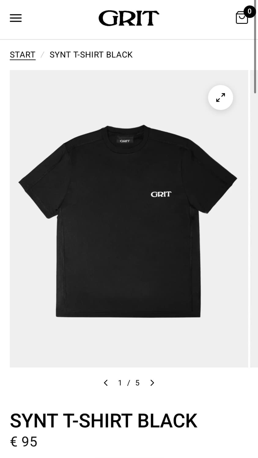 (grit) synt t-shirt black (L) 상품이미지1