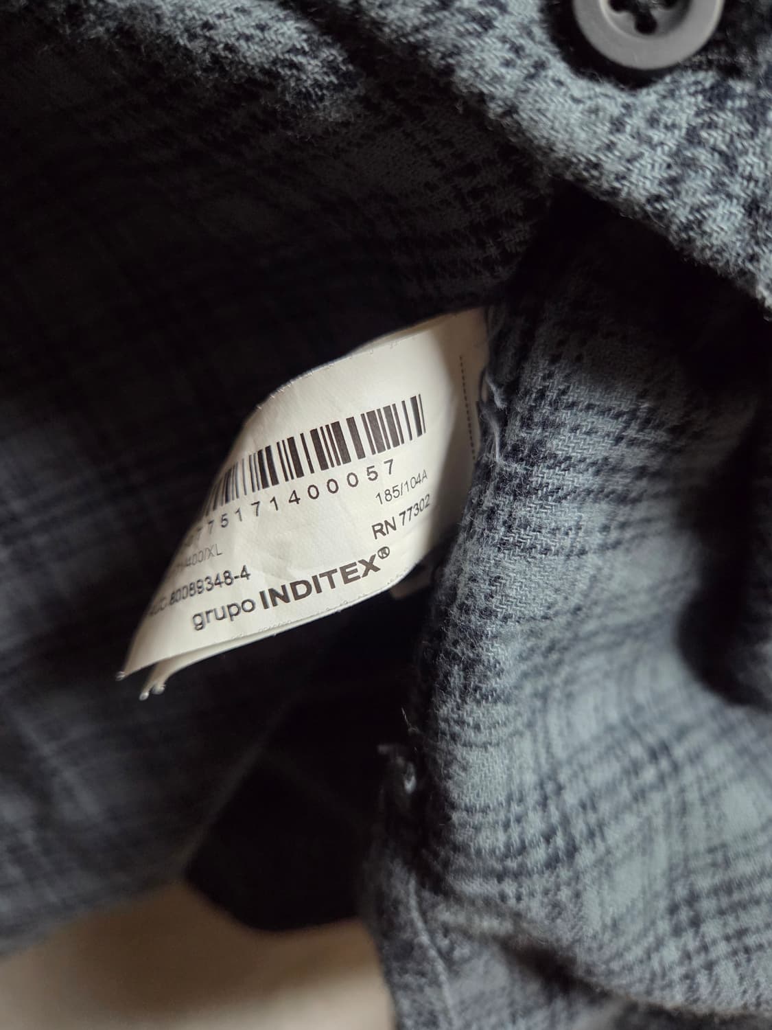 자라 ZARA 블루 체크 코튼 셔츠 XL 상품이미지4