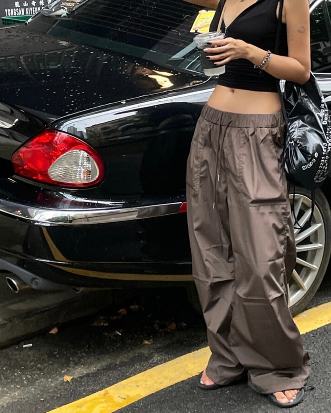 실키 나일론 스트링 팬츠 새상품 상품이미지1