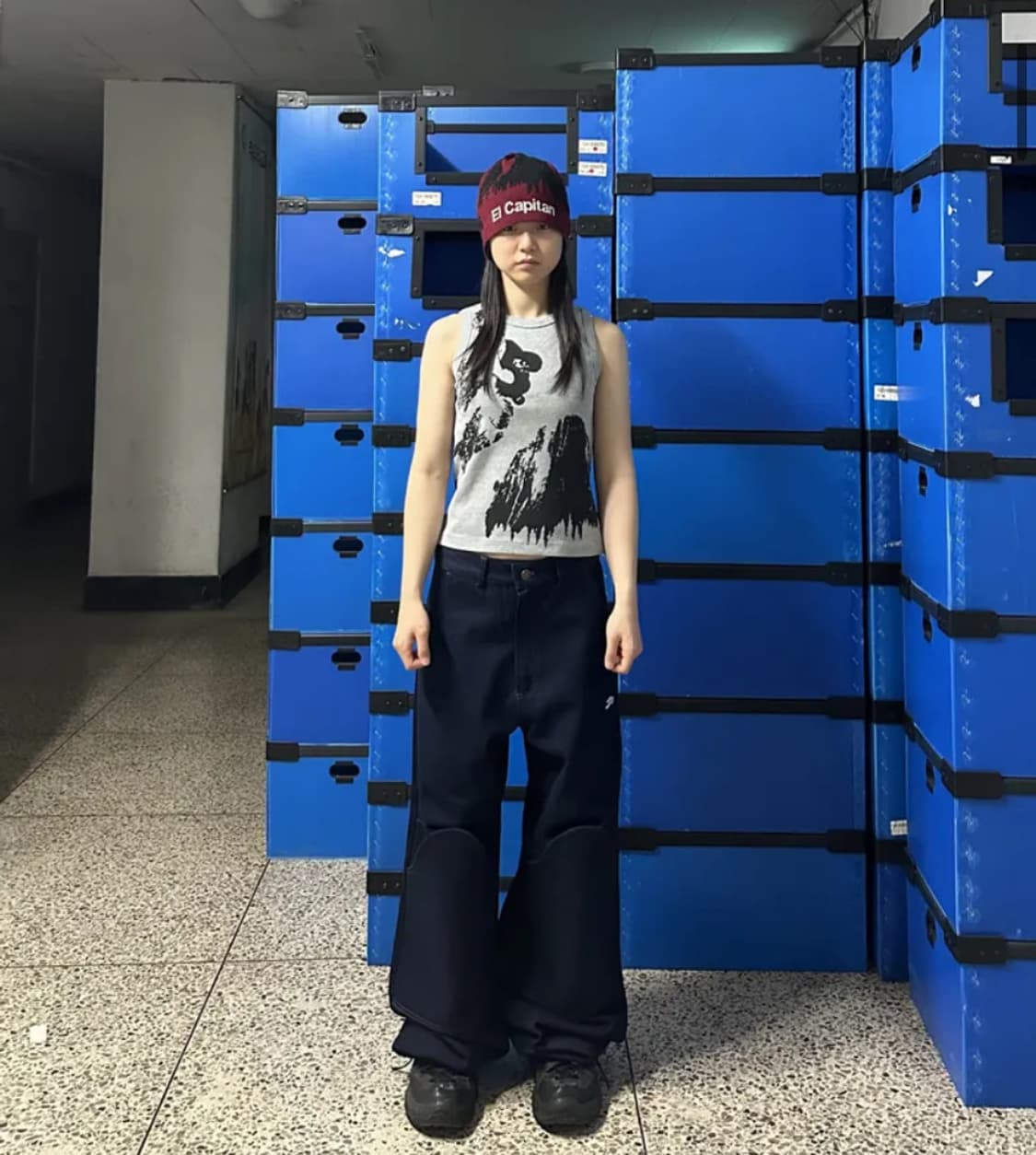 [1] 탄산마그네슘 니 포켓 팬츠 블랙 상품이미지2