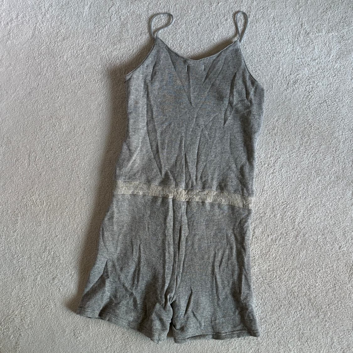 일본빈티지 그레이 레이스 일체형 반바지 롬퍼 상품이미지8