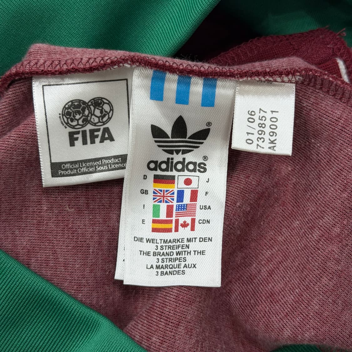 아디다스 빈티지 포르투갈 트랙탑 져지 자켓 버건디 레드 L 상품이미지6