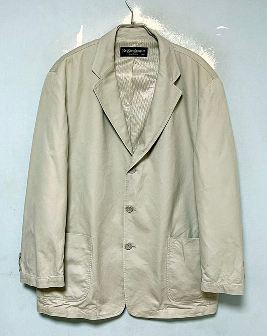 입생로랑 남자 블레이저 코튼 3버튼 캐주얼 춘추 솔리드 L 100-105 상품이미지1