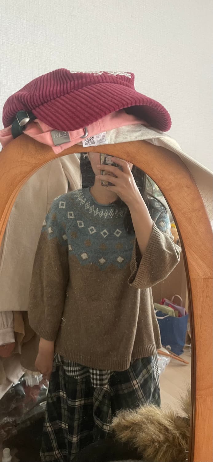 모리걸 빈티지 민트초코 니트 🩵🤎 상품이미지3